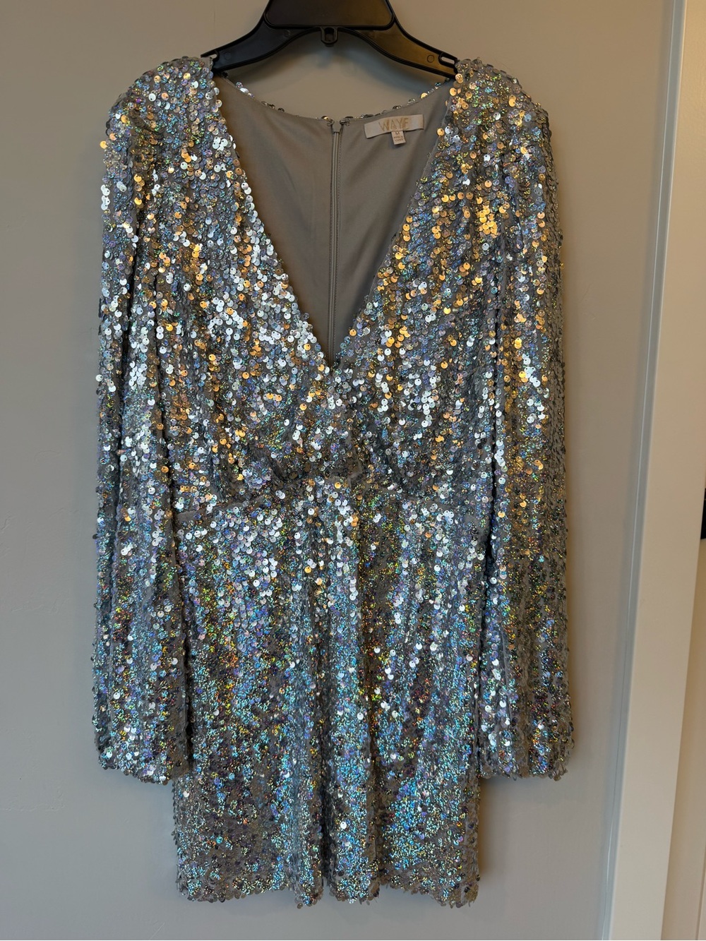 Women's Wayf silver sequin mini dress